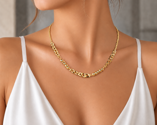 ViP 14K Asimetrik Zincir Kolye