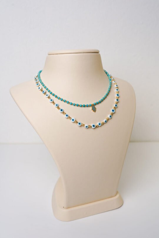 Blue Aura İkili Kolye Set