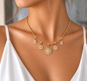 VİP 14K Çoklu Choker Kolye