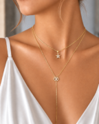 VİP 14K Aura İkili Kolye Set