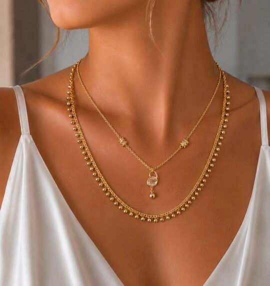 VİP 14K Zerafetin Uyumu İkili Set Kolye