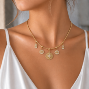 VİP 14K Çoklu Choker Kolye