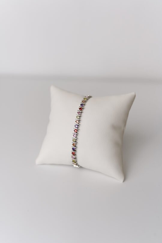 Silver Gökkuşağı Taşlı Bileklik