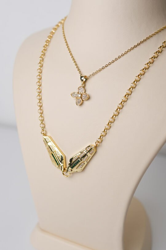 VİP 14K  Leyla'nın  Kolyesi İkili Set