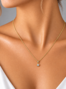 VİP 14K Tektaş Kartanesi Kolye